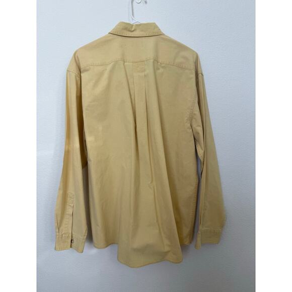 L.L. Bean Mens Pale Yellow Traditional Fit Flap Pocket Button Down Shirt Size L - Picture 2 of 6